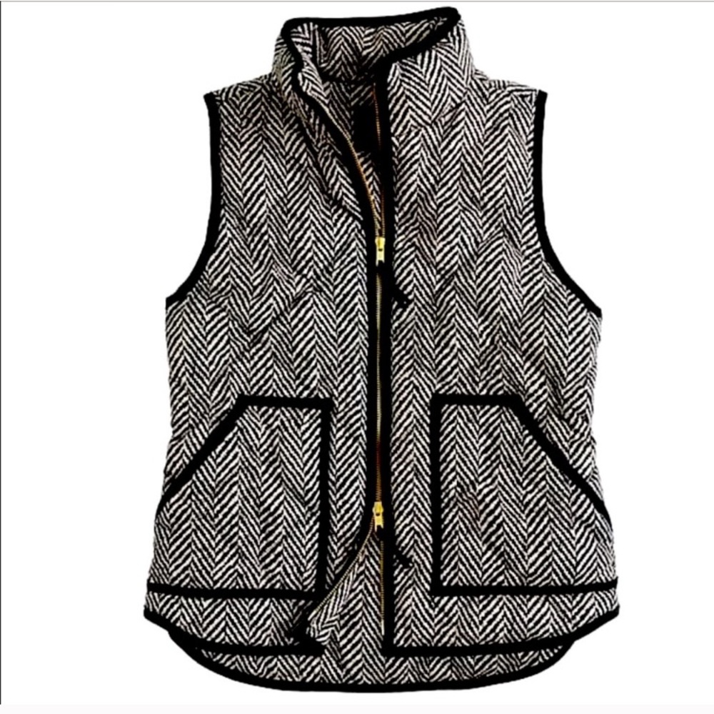 J Crew Herringbone Puffer Vest